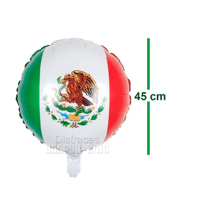 10 Globo Metlico Bandera de Mxico 45 cm   18 pulg