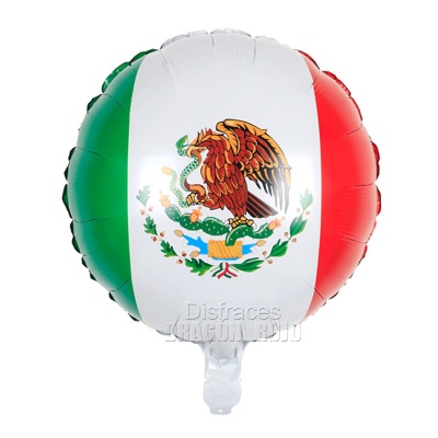 10 Globo Metálico Bandera de México 45 cm   18 pulg